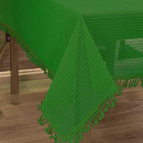 KAMACA Wetterfeste geschäumte Outdoor Tischdecke ABWASCHBAR WETTERFEST SCHMUTZABWEISEND Weichschaum (130 x 220 eckig, DUNKELGRÜN geschäumt)