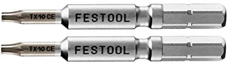 Festool Bit TX 10-50 CENTRO/2 – Torx-Bit TX 10, 50 mm, 2 Stück | Torx-Schrauberbit TX 10 für CENTROTEC-System – 50 mm Länge, Chrombeschichtung, 2 Stück im Lieferumfang