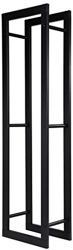 Loywe Kaminholzregal 40X25X150cm Kaminholzhalter Brennholzregal Feuerholzregal Kaminholzständer Brennholz Holzhalter aus Metall in Schwarz LW1084