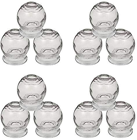 12er SET Schröpfgläser ø 5,5 cm Höhe 6,4 cm Schröpfen aus Glas (Feuerschröpfen) Vakuum Massage/Glass Cupping Dia 5,5 cm/Банки медицинские