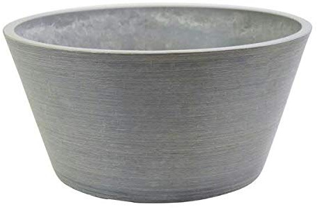 Klocke Pflanzgefäße Klassische Kunststoff Schale Garten - Runde Gartenschale zum Bepflanzen – Kunststoffschale Tischdeko - Blumenschale Winterfest (Groß: Ø 31cm - Höhe: 15cm, Grau)