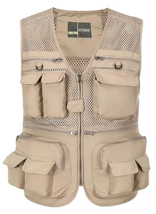 Spanye Veste de Chasse et de Pêche pour Homme Gilet de Voyage Utilitaire Tactique Veste de Travail Multi Poches, X-Large