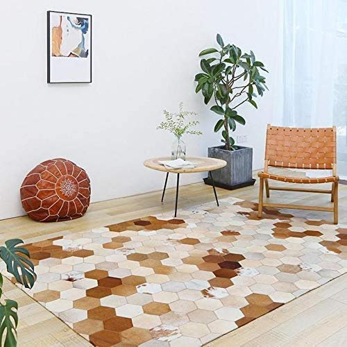 Vip Leather NEU KUHFELL Patchwork Teppich Cod Mic 400 (90 x 120 cm)