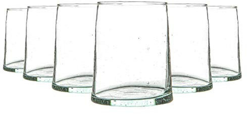 Nicola Spring 6 pièces Merzouga recyclé Tumbler Verres Set - Verre Boire - 260ml - Effacer