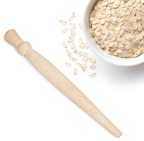 Porridge Spurtle Scottish Spurtle Porridge Rührer – Holz-Schildkröten-Distel glatt Buchenholzstab – 29 cm lang