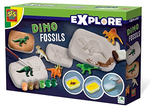 SES Creative 25077 Dino-Fossilien - Archäologisches Entdeckerspielzeug für Kinder ab 5 Jahren, Diverse Farben