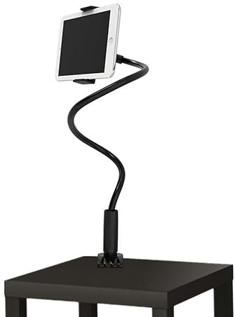Support de support de tablette, support de support de support de table de bras en vélo à vélo flexible, support de tablette à lit réglable angle for la plupart des smartphones et tablettes
