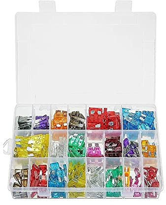 SATMW 300-teiliges Auto-Flachsicherungs-Sortiment, sortiertes Kit, Mini-Standardgröße, Klingensatz, Auto-LKW-Kfz-Sicherung mit Aufbewahrungsbox