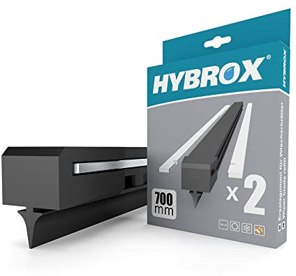 HYBROX Scheibenwischergummi für Bügelwischer 2x 700 x 6mm + Ersatzfeder