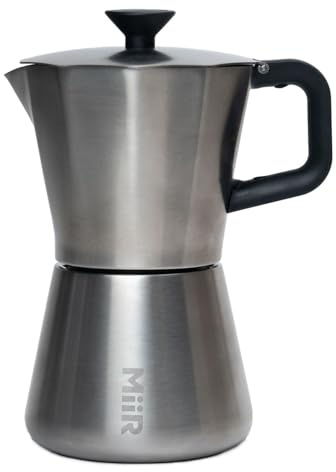 MiiR New Standard Moka Pot, 10oz - Durable Stainless Steel Coffee Maker for Rich Espresso Strength Brew