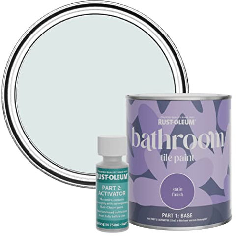 Rust-Oleum Blue Water-Resistant Bathroom Tile Paint in Satin Finish - Marcella 750ml