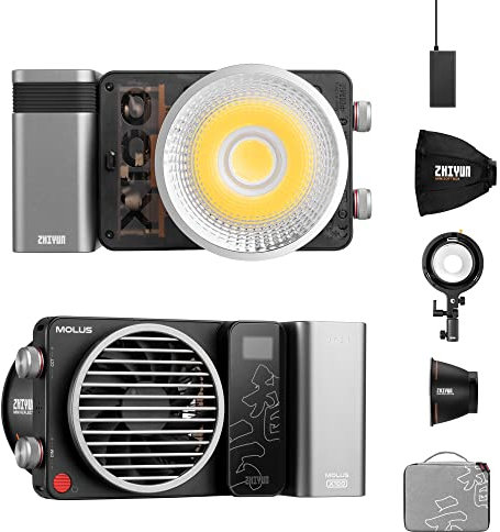 Zhiyun X100 Pro Molus LED Studio lumière 100W Dimmable 2700K-6500K 3556Lux @1M LED Vidéo Éclairage continu Prend en Charge Le contrôle APP avec Softbox
