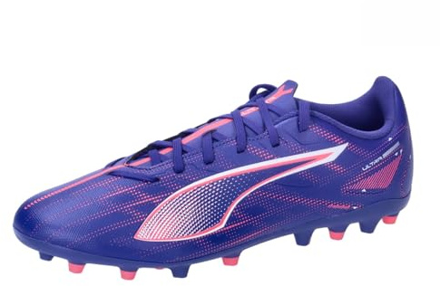 PUMA Unisex Adults Ultra 5 Play MG Soccer Shoe, Lapis Lazuli-PUMA White-Sunset Glow, 43 EU