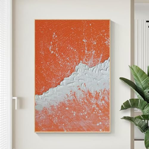 Acrylbilder Auf Leinwand Handgemalt,Moderne Kunst Handgemalte Wandmalerei,Wellen Abstrakt 3D Rahmenlose Handgemalte Ölgemälde Auf Leinwand Wandkunst Für Wohnzimmer Schlafzimmer Büro Wohnkultur,50