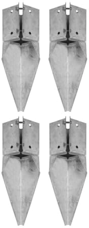 4 x Fence Repair Post Holder 75mm posts Support Drive Down Spike Clamp Grip Galvanised for 75mm x 75mm (3) posts, Eliza Tinsley Swiftpost, Pack of 4