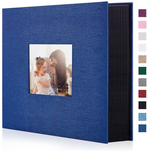 Miaikoe Fotoalbum 10x15 600 Leinen Album Slip in großer Kapazität für Familie Hochzeitstag Album Buch hält 600 horizontale und vertikale 10x15cm Fotos Blau