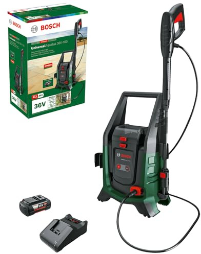 Bosch Hidrolimpiadora a batería UniversalAquatak 36V-100 | sistema 36 V; hasta 45 minutos de funcionamiento; con batería de 4,0 Ah y cargador