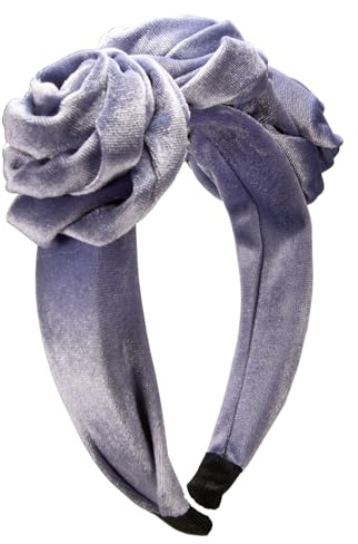 Alpenflüstern Cerchietto per capelli in velluto effetto intrecciato, da donna, antiscivolo, per Dirndl (lilla) ADV146