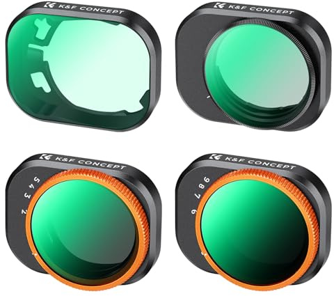 K&F CONCEPT ND2-ND32, ND32-512, CPL, UV Filter für DJI Mini 4 Pro | Variable ND Filter, Polfilter, UV Schutzfilter, Mehrfache Beschichtung HD Optisches Glas, Aluminium Version, FD031