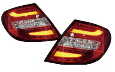 JTNDSHDP Rückleuchten für Benz W204 C180 C200 C260 2007～2010,Rücklichter Blinker Bremslicht Rückfahrscheinwerfer Auto Rücklicht Zubehör