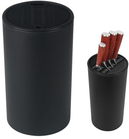 Messerblock Ohne Messer, Runder Messerblockhalter Unbestückt, Universeller Messerblock, Messer Einfach und Platzsparend Aufzubewahren Für Messer Aller Art, Messerblock, Schwarz