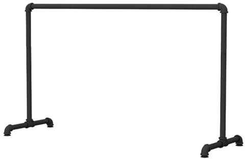 SnamicE Ballettstange aus schwarzem Metall, 80–100 cm hohe Beinpresse für das Heim-Fitnessstudio, Tanzraum, Streckstange, belastbar bis 200 kg, 1,8 m, einlagig (einlagig 1 m)