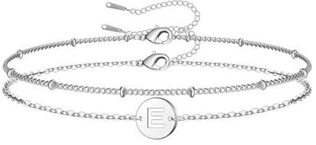 RMMD Armband Damen Gold Silber, Gold Armband mit Buchstaben Damen Personalisiertes Buchstaben Silber Armbänder Schmuck Geburtstagsgeschenke für Frauen Mädchen