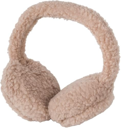 styleBREAKER Damen Ohrenschützer aus Teddyplüsch | Flauschige Earmuffs mit flexiblem Bügel | Warme Teddyfell Ohrenwärmer für Winter Spaziergänge und Freizeit, Farbe:Taupe