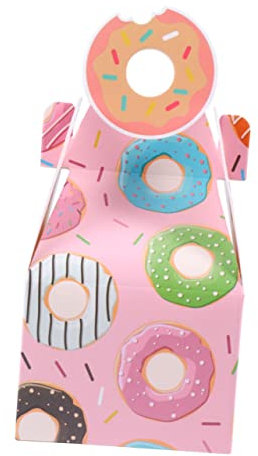 GARVALON 1satz Papierbox Mit Druckgestaltung Für Kuchenverpackung Für Hochzeiten Partys Und Rosa Donut