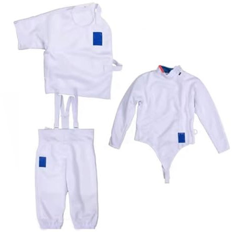 LYXXJRYBHD 450N Fechtuniform, Fechtausrüstung, Fechtanzug, Klassisches Jacken-Hosen-Westen-Set für Florett, Degen, Säbel, Rechte Hand(62#)