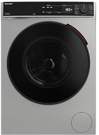 SHARP ES-PRO214SA-DE Waschmaschine Frontlader, 12kg, 1400U/min, Smarte Bedienung durch Veezy App, Dampffunktion, Inverter, 15 Programme, AquaStop, Silber