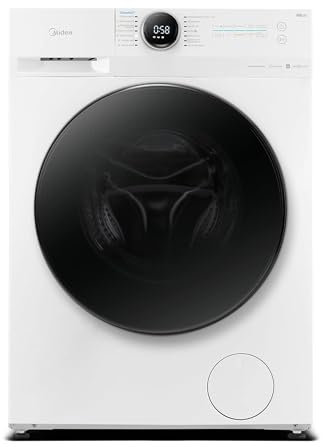 Midea MF200D86WB-14DAS Waschtrokner, 8&6kg Waschen&Trocknen, Inverter Mortor, Auffrischen, 60 Min. Waschen & Trocknen, Steam Care, Turbo, 48 cm tief, APP-Steuerung, AquaStop