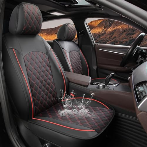 Chifeng Universal Full Set Car Seat Covers For SUVs, Off-road Vehicles & Sedans, Black/Red/Blue, Stain-Resistant, Elastic Sponge, Luxury Car Interior Kit (Red,For Nissan)