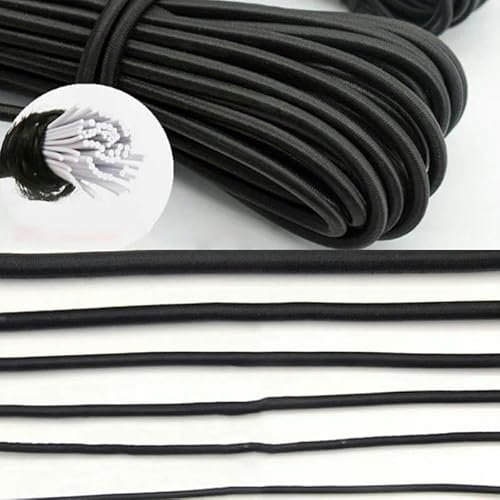 5 Meter/Los 3/4/5/6/8/10 mm schwarzes rundes Gummiband, elastisches Gummiseil zum Nähen von Kleidungsstücken, DIY-Zubehör, Durchmesser 3,0 mm