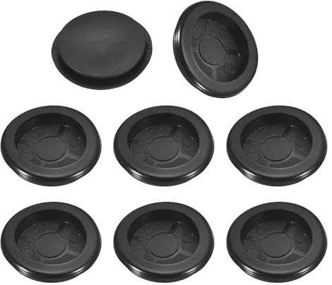 sourcing map 16Pcs Rubber Grommets 1-1/4 (32mm) Drill Hole, 1-1/8 (28mm) ID Single Sided Hole Plugs Ring Gasket for Firewall Cable Wire Protecting, Black
