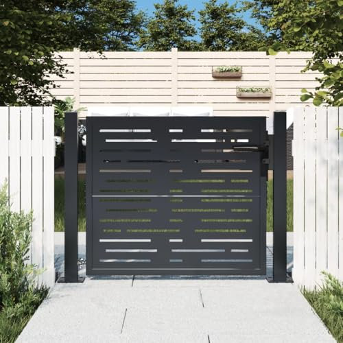 Xichuzi Puerta de jardín Acero Gris Antracita diseño Cuadrado 105x105cm, Puertas para Jardin, Puertas De Exterior, Valla Jardín, Rejas para Puertas De Entrada