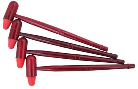 Holz Fußmassagestab für Füße und Reflexzonenmassage Rot | Akupunkturpunkt Stab, Schulter und Nackenbereich, Holz und Gummi, Entspannende Massage, Stressabbau