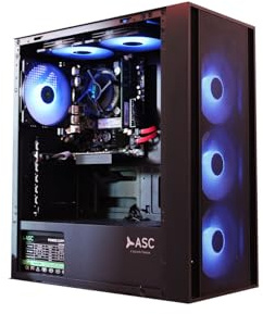 ASC Intel Core i7 Gaming PC Tower - GT1030 2GB Graphics - 8GB RAM - 256GB SSD + 500GB HDD - 500W 80+ PSU - RGB 6 Fan Black Gaming Case - WiFi - Windows 11