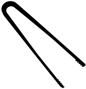 JAPITELSA | Pack de Pinzas de Plástico para Alimentos, Hielo, Gominolas, etc. - 16 cm - Resistentes y Reutilizables (Colores Beige, Blanco y Negro) (25, Negro)