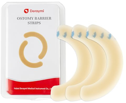 60 pezzi stomia barriera strisce, più spessa barriera strisce cutanea curva della pelle idrocolloide per colostomia borse, nastri adesivi per sacche per colostomia impermeabile alle perdite