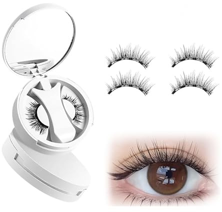 2 pares Pestañas Postizas Magneticas Riutilizzabili Con Applicatore, Pestañas Magneticas No Necesitan Pegamento Fáciles De Llevar Pestañas De Iman