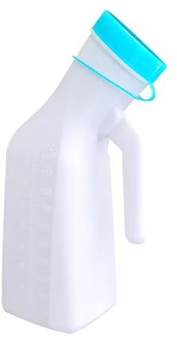 STHOYN Incontinence De Bouteille Urinoir Homme Portable Féminins Âgés Pistolet Urinoir pour Homme De Déversement Nocturne Durable Translucide Empêche Les Urinal Homme(Bleu)