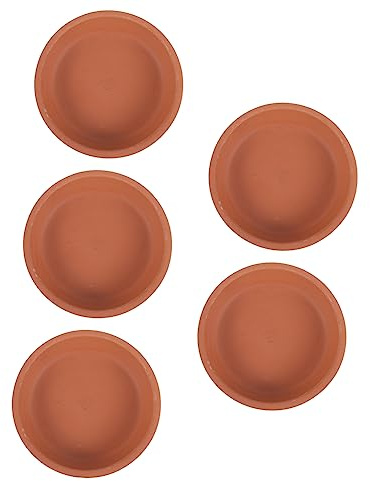 VICASKY Soucoupes en Céramique pour Plantes Bac De Drainage Et Support Rond, Lot De 5 Pièces 8x2 Cm, pour Pots De Fleurs D'intérieur, Accessoires De Jardinage Pratiques Et Étanches