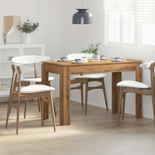 HETFTJN Tavolo da Pranzo in Truciolato Rovere Artigianale 120x60x76 cm per Cucina e Sala da Pranzo, Design Minimalista Robusto Facile da Pulire Multiuso Salvaspazio