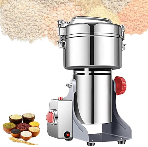 Molino De Cereales EléCtrico, Oscilante Molinillo De Alta Velocidad ProteccióN De Sobrecarga, MáQuina De Moler Para Hierba Café MaíZ Especias Hogar 304-2500g