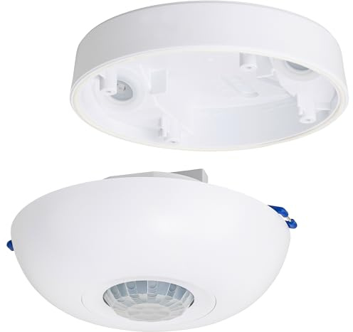SEBSON Détecteur de Mouvement Intérieur, Montage Encastré et en Saillie au Plafond, Programmable, Capteur Infrarouge 8m/360°, LED adapté 1.000W, IP44