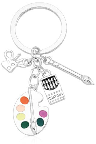 DONWOIE Art Keyring, Artist Paint Palette Keychain Bag Charms for Women