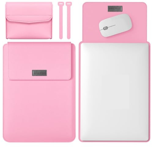 PREDCFVY Custodia for Laptop Compatibile con MacBook 12 Pollici, Notebook 11, Custodia Air Modello A1370 A1465-Mac,6, in Pelle Piccola Borsa(Pembe)