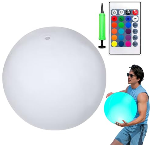 Palline da piscina gonfiabili a LED - Set di giocattoli da spiaggia luminosi colorati, sfera luminosa telecomandata con modalità flash multiple, palla galleggiante al neon brillante per giochi d'acqua