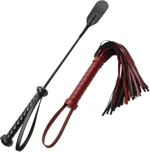 MUSLONG Leder Reitgerte, Schwarze Pferdepeitsche, Gerte für Pferde Reitgerte für Pferd das tägliche Training, Pferd Springen Rennen,Schneebesen aus Leder mit Fransen